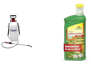 Spear & Jackson Drucksprüher, 8l+Neudorff Finalsan UnkrautFrei Plus – Kraftvoller, schnell wirkender Unkrautvernichter, der bis in die Wurzel wirkt. Konzentrat für 180m², 1l