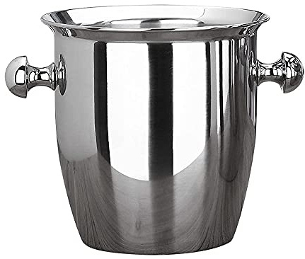 Seau à Glace en Acier Inoxydable argenté, Style Vintage, pour fêtes, Bars, Camping, Grande capacité, Facile à Nettoyer (2 L)