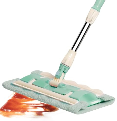 MOP de la placa - Mango telescópico ajustable de 360 ​​°, trapeador de microfibra de lavable rápido, limpieza sin esfuerzo, paleta giratoria ultra fina | Mantenimiento del piso de azulejos de baño que