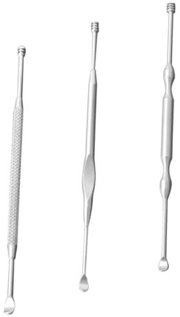 Hoement 3 STÜCKE Teiliges Professionelles Ohrenschmalz entfernungsset aus Rostfreiem Edelstahl Doppelseitige Spiral ohrlöffel mit Massagefunktion Sicherer Ohrenreiniger für Erwachsene