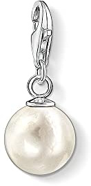 THOMAS SABO Charm Club Original Elegant Pearl with Lobster Clasp 925 Sterling Silver Jewellery Compatible with Bracelets & Necklaces
