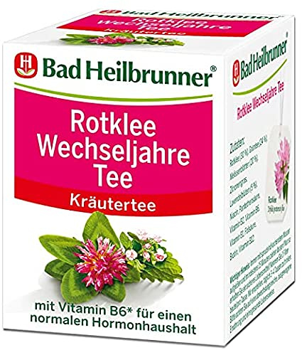 Bad Heilbrunner Rotklee Wechseljahre Tee im Filterbeutel, 6er Pack (6 x 8 Filterbeutel)