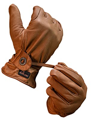 APPALERO Western Reithandschuhe – 100% Ziegenleder, Unisex, Hellbraun, Größe S