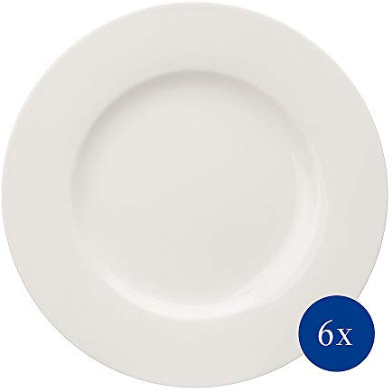 Villeroy & Boch Vivo Basic White - Juego de platos llanos (6 unidades, 27 cm)