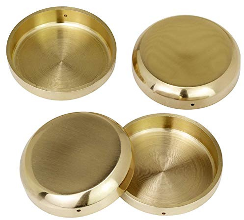 Möbeluntersetzer aus Massivem Messing (4er-Set) - Antik-Vintage Polierte Rollenbecher - Britisches Unternehmen
