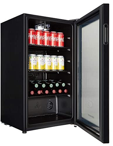 Cookology BC96BK Under-Counter Fridge Cabinet in Black - 93 Litre Capacity - 48cm Width - Beer, Wine & Drinks Fridge - Temperature Control - LED Light - Energy Efficient