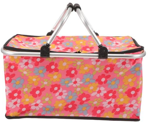 BESPORTBLE Isolierter Picknickkorb Mit Lunchtasche Faltbarer Einkaufskorb Aus Dickem Material Tragbar Für Schule Arbeit Reisen Und Picknicks