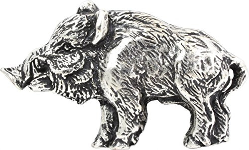 BELTINGER Gürtelschnalle Wildschwein 4,0 cm | Buckle Wechselschließe Gürtelschließe 40mm Massiv | für Jagd-Outfit | Altsilber