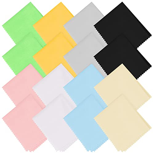 ALTcompluser 16 Stück Mikrofaser Brillenputztücher Brillenputztuch Microfaser 15 x 18cm Mikrofaser-Reinigungstücher Brillen-Putztuch Microfaser Display für Brillen, Bildschirme, Tabletten, Gläser