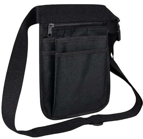 Rairsky Wasserdicht Krankenschwester Tasche Gürteltasche Damenmit Mehreren | Fächern Nylon,Rankenschwester Zubehör Arbeit Gürteltasche,Schwarzk Tasche für Werkzeuggürtel Krankenschwester Zubehör