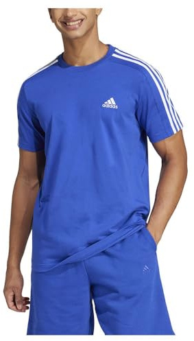 Adidas Herren Essentials Single Jersey 3-Stripes Tee, semi Blue Burst, M