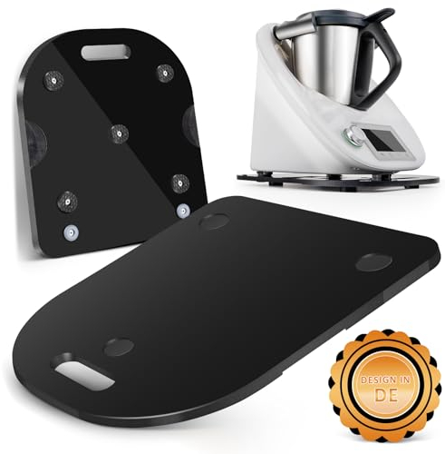 SOUTHGATE Gleitbrett für Thermomix TM6&TM5 aus Acryl, müheloses Verschieben ohne Beschädigung der Waage, stabiler Stand durch Schwingungsdämpfung, Thermomix Gleitbrett mit Handgriff, Schwarz