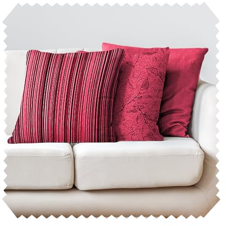 NOVELY® MALCHIN Kissenhüllen im 3er-Set für Dekokissen (40 x 40 cm) in Baumwoll-Optik, ohne Füllung, mit verdecktem Reißverschluss | Farbe: 11 Rot