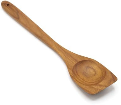 FAAY Left-Hand Wooden Chopper – 13.5” Teak Meat Chopper for Left-Handed Cooking, Flat-Edge Tool for Breaking Up Ground Beef, Scraping & Stirring, Handcrafted Thai Teak, Safe for Nonstick Cookware | Left-Handed Design, Breaks Up Ground Beef, Scrapes & Stirs, Thai Teak, Coconut Oil Finish, Safe for Nonstick Pans