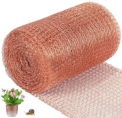 Kupfernetz, 12.7CM*11M 100% reines Kupfernetz gerolltes Kupferband Gegen Schnecken Hochbeet Kupfergeflecht Kupfergitterrolle zum Bauen von Löchern, Pflanzenschutz für Haus und Garten