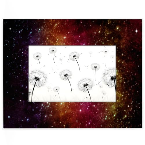Galaxy And Stars Planet Bilderrahmen für Display 13,9 x 8,8 cm Fotos, Sterne, Nebel, Holzrahmen, Desktop oder Wand, Heimdekoration, Bilderrahmen