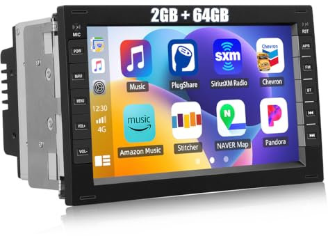 CAMECHO 2G+64G Android 13 Autoradio mit Navi für VW Golf 4 Polo Sharan Jetta MK4 Transportor T5,7 Zoll Doppel Din Autoradio mit Carplay Android Auto Bluetooth RDS/FM WiFi und USB