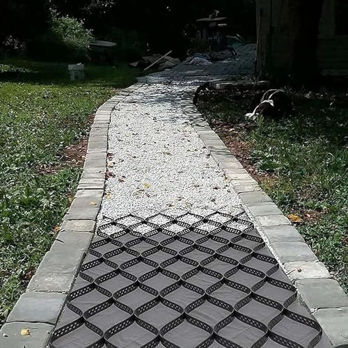 RTOWERM Stabilisateur Gravier Grille de sol Geocell de 2 pouces, grille de gravier de sol HDPE Geogrid, allée de géogrille, système de pavé perméable Grille de stabilisation du sol Pavés perméables Ge