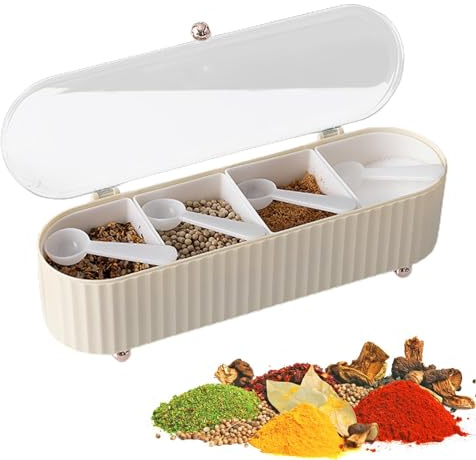 Contenedor de almacenamiento de condimentos, tapa transparente, caja de condimentos de grado alimenticio, contenedor de sal antideslizante, recipientes portátiles para condimentos para sal, azúcar,