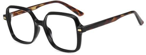 Firmoo Blaulicht Brille ohne Sehstärke Damen Herren Quadratische Rahmen Anti-Glanz Entspiegelte Blaulichtfilter Computer Brille TR90