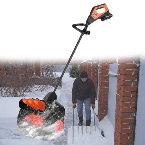 GESAIDES Pala Quitanieves Eléctrica inalámbrica, Quitanieves a Batería de 21 V, Camino de Limpieza de 41 cm x 15 cm, Distancia de Lanzamiento de 10 m, Soplador de Nieve de Mano con 2 Baterías