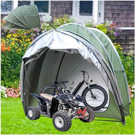 Bicycle tent forBike Storage Cover Tent Scooter Shelter， 2 in 1 Bike Shed for Patio Furniture, Bicycle, Motorcycle Lawn Mower Shed