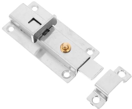 CHILDWEET Stainless Steel Auto Rebound Door Latch with Spring Bolt Double-Ended Anti-Theft Door Buckle for Cabinets and Windows 4-inch Flat Panel with Screws Security Hardware