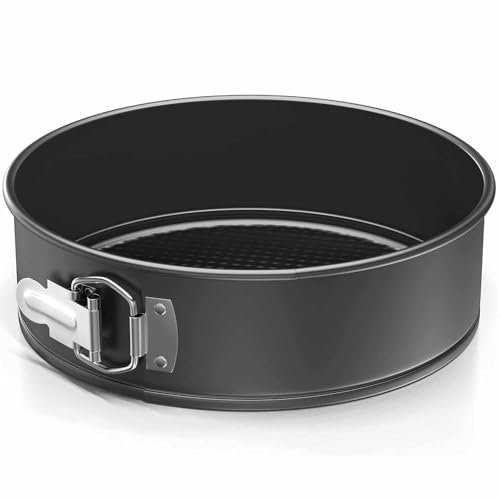 CHEFZOCO Molde repostería Redondo, Molde para Bizcochos, Molde para Horno, Molde Tarta, Molde Pasteles, Soporta hasta 230ºC, Antiadherente, Liberación rápida Clip-Clap, Diámetro 24 cm