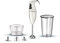 ESGE-Zauberstab 9240024 E 120 Select Creme, Stabmixer, Pürierstab inkl. Multimesser, Schlagscheibe Fleisch- und Gemüsemesser, Zerkleinerer, Messbecher 120 Watt