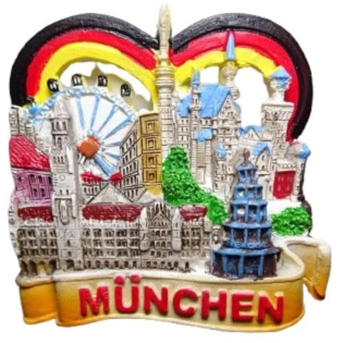 Magnet Souvenir München 7 x 6 x 2 cm Kühlschrankmagnet Stadt Figur Deko GCG 530160