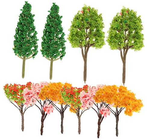 VICASKY 10stücke Miniatur Bäume Set Teiliges Set Von Realistischen Landschaftsmodellen Für DIY Micro-landschaften Geeignet Für Sandtische Und Modellbau