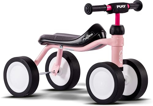 Set Puky Laufrad Pukylino & Baumwoll-Tuch | Rutschauto Kinderfahrzeug Rutschfahrzeug indoor ab 1 Jahre (75 bis 90cm Körpergröße) | Puky Laufrad ab 1 Jahr Sicherheitslenkergriffe | Leise Laufräder