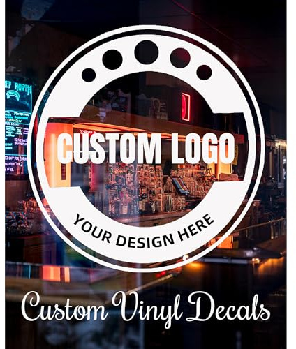 Custom Business Decals Stickers Vinyl -Personalize Logo Decal for Walls & Windows, Weather-Resistant, Waterproof Custom Stickers for Business Commercial Advertising, Home Office