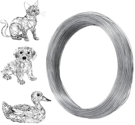 Nogeqi Filo per gioielli in metallo, 100 m, sottile, 0,5 mm, in acciaio inox, sottile, zincato, flessibile, per fai da te, gioielli, artigianato e scultura