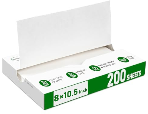 EcoDispose 8x10.5 inch White Precut POP UP Deli Paper Sheet(Pack 200) | Heavy Paper for Food Wrap and Serving,POP UP Interfolded Dispenser, Food-Safe Grease-Proof Waterproof