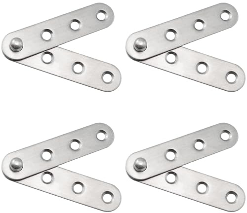 BLLNDX 4PCS Stainless Steel 360 Degree Swivel Concealed Hinge Door Hinge One Pivot Hinge for Drawer Cabinet Window Wardrobe Flush Cabinet Door Fitting