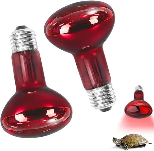 Udbrud Bombillas de Calefacción para Reptiles, 2 Piezas Lámpara de Calor Infrarroja E27, 100W, Luz Roja Duradera para Lagartos, Tortugas, Serpientes y Anfibios