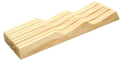 Genérico Organizador de cajones cuchillo bambú - bloque almacenamiento 7 ranuras | Inserto la cocina madera Insertar en el que ahorra espacio para hogar hogar, cocina, chef, las reuniones vacaciones