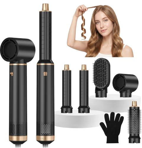Airbrush Hair Styler, Air Brush 5 in 1 with Curl Straighten, Volumise, Smooth and Drying for Styling, Airbrush 5 in 1 Hot Air Styler for All Hair Type/Length