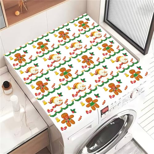 Highdi Noël Rouge 3D Housse de Protection pour Machine à Laver Top, Coussin de Machine à Laver Antidérapant Housse de Machine à Laver pour Machine à Laver Sèche-Linge (Dessin Animé,30x40cm)