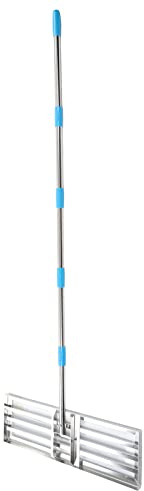 Naroote Rastrello in Acciaio Inox, Regolabile, Facile da Installare Rastrello Livellatore Antiruggine in Acciaio Inox 304 per Prato (5 Sezione)