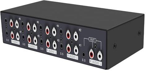 DAYnagh Switcher Stereo da Studio per E Porta da 3 5 Mm Alloggiamento in Metallo Segnali Istantanei Routing Strumento per Audiofili Switcher per Audiofili da Studio Professionale