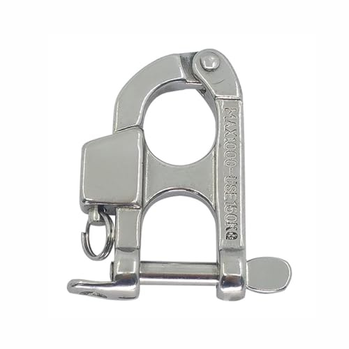 TOP-MAX 1 pieza grillete a presión, 60 mm, acero inoxidable 316 V4A, grillete giratorio con cierre rápido para velero Spinnaker Caso