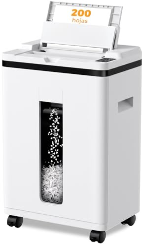 Trituradora de Papel con Alimentación Automática, 40 min Continuo, Nivel P-5, Destructora Eléctrica, Papelera 22L, para Oficina/Casa/Industrial/Hogar