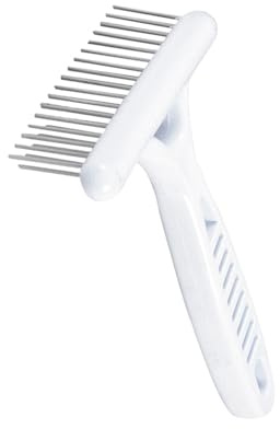 Husdjurskam rostfritt stål dubbelradig design husdjur grooming kratta borste kort och långt hår fällborste för hund katt