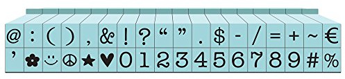Contact USA CU-07090 Pegz Connectable Symbols and Numbers Stamp Set, Small, Pool Blue