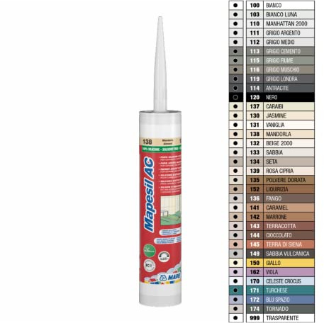 Sigillante per vetro resistente alla muffa Mapesil AC Mapei-GRIGIO MUSCHIO/116