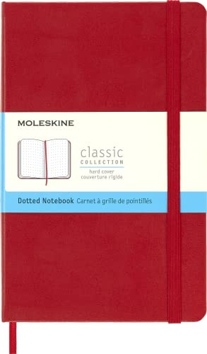 Moleskine - Klassisches Notizbuch mit Punktraster - Hardcover mit Elastischem Verschlussband - Farbe Scharlachrot - Größe Medium 11,5 x 18 - 208 Seiten