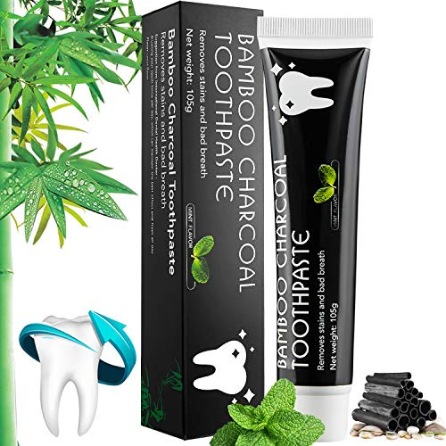 Aktivt kol tandkräm – svart tandkräm vita tänder – naturlig bambu aktiverad koltandblekning tandkräm svart – tandblekning bambu koltandkräm utan fluor 105 g