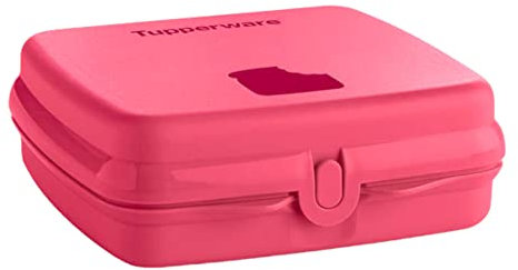 Tupperware Scatola quadrata per sandwich con cerniera e chiusura a chiave, rosa